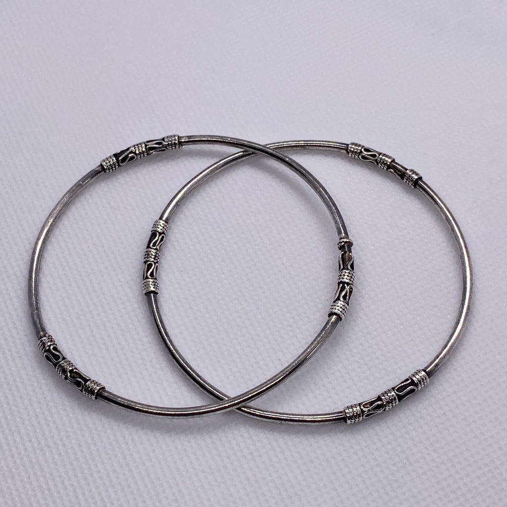 Elegant Silver Bangle Bracelets